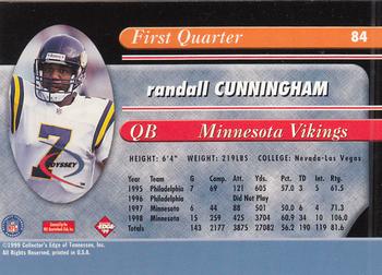 1999 Collector's Edge Odyssey #84 Randall Cunningham Back
