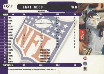 1999 Collector's Edge Supreme #072 Jake Reed Back