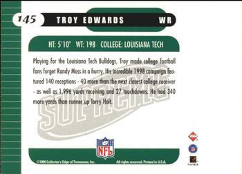1999 Collector's Edge Supreme #145 Troy Edwards Back