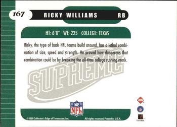 1999 Collector's Edge Supreme #167 Ricky Williams Back