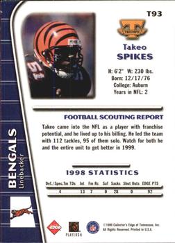1999 Collector's Edge Triumph #T93 Takeo Spikes Back