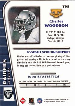 1999 Collector's Edge Triumph #T98 Charles Woodson Back