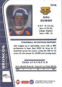 1999 Collector's Edge Triumph #T115 John Elway Back