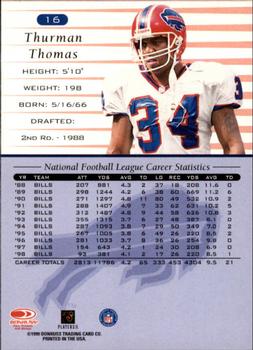 1999 Donruss #16 Thurman Thomas Back