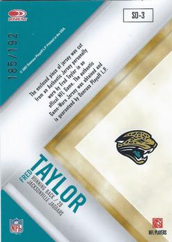 2007 Leaf Rookies & Stars - Standing Ovation Materials Green #SO-3 Fred Taylor Back