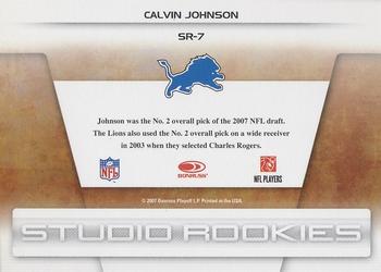 2007 Leaf Rookies & Stars - Studio Rookies #SR-7 Calvin Johnson Back