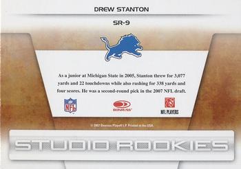 2007 Leaf Rookies & Stars - Studio Rookies #SR-9 Drew Stanton Back