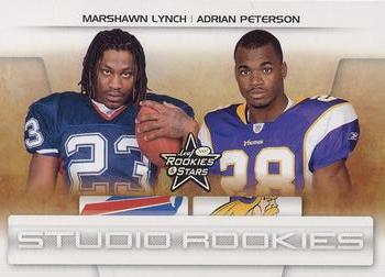 2007 Leaf Rookies & Stars - Studio Rookies #SR-47 Marshawn Lynch / Adrian Peterson Front