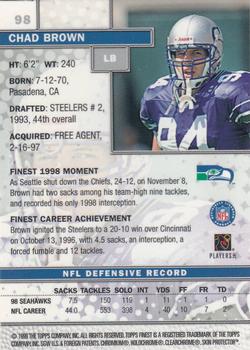 1999 Finest #98 Chad Brown Back