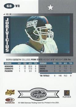 1999 Leaf Certified #68 Joe Jurevicius Back