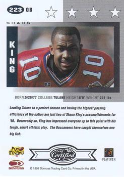 1999 Leaf Certified #223 Shaun King Back