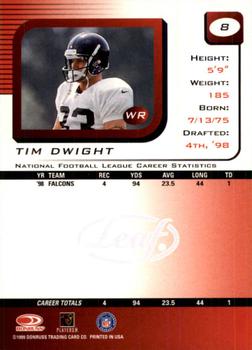 1999 Leaf Rookies & Stars #8 Tim Dwight Back