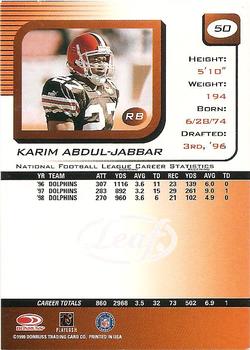 1999 Leaf Rookies & Stars #50 Karim Abdul-Jabbar Back