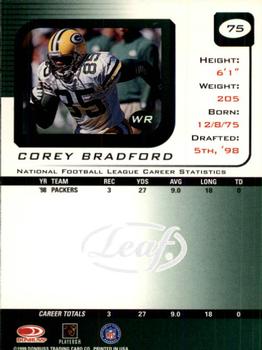 1999 Leaf Rookies & Stars #75 Corey Bradford Back