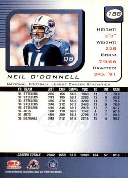 1999 Leaf Rookies & Stars #188 Neil O'Donnell Back