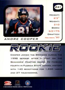 1999 Leaf Rookies & Stars #241 Andre Cooper Back