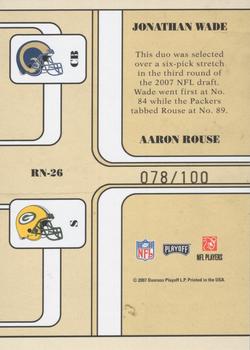 2007 Playoff Contenders - Round Numbers Black #RN-26 Jonathan Wade / Aaron Rouse Back