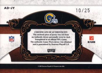 2007 Playoff National Treasures - All Decade Material Jumbo #AD-JY Jack Youngblood Back