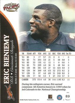 1999 Pacific #89 Eric Bieniemy Back