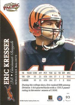 1999 Pacific #93 Eric Kresser Back