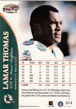 1999 Pacific #214 Lamar Thomas Back