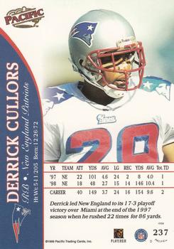 1999 Pacific #237 Derrick Cullors Back