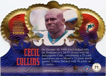 1999 Pacific Crown Royale #71 Cecil Collins Back
