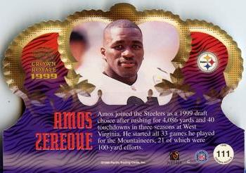 1999 Pacific Crown Royale #111 Amos Zereoue Back