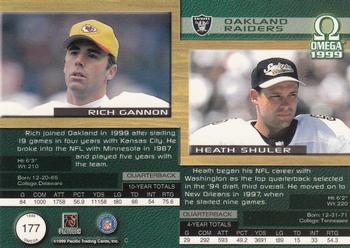 1999 Pacific Omega #177 Rich Gannon / Heath Shuler Back