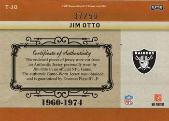 2007 Playoff National Treasures - Timeline Material NFL #T-JO Jim Otto Back