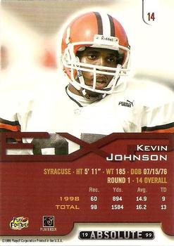 1999 Playoff Absolute EXP #14 Kevin Johnson Back
