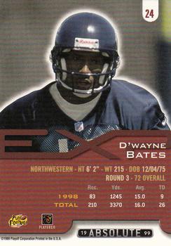 1999 Playoff Absolute EXP #24 D'Wayne Bates Back