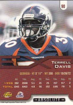 1999 Playoff Absolute EXP #90 Terrell Davis Back