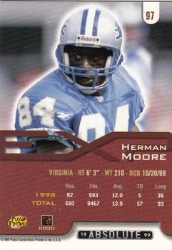 1999 Playoff Absolute EXP #97 Herman Moore Back