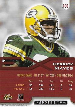 1999 Playoff Absolute EXP #100 Derrick Mayes Back