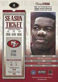1999 Playoff Contenders SSD #48 Terrell Owens Back