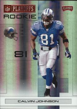 2007 Playoff NFL Playoffs - Red Holofoil #107 Calvin Johnson Front