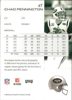 2007 Playoff NFL Playoffs - Red Proof #67 Chad Pennington Back