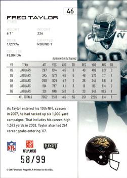 2007 Playoff NFL Playoffs - Silver Holofoil #46 Fred Taylor Back