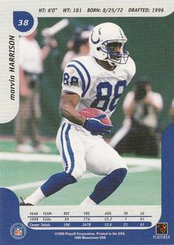 1999 Playoff Momentum SSD #38 Marvin Harrison Back