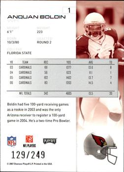 2007 Playoff NFL Playoffs - Silver Metalized #1 Anquan Boldin Back