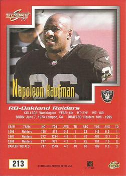 1999 Score #213 Napoleon Kaufman Back