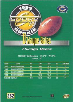 1999 Score #252 D'Wayne Bates Back