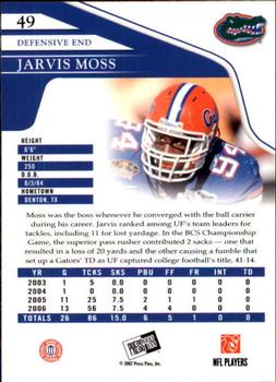 2007 Press Pass - Reflectors #49 Jarvis Moss Back