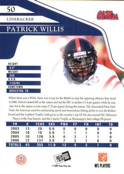 2007 Press Pass - Reflectors #50 Patrick Willis Back