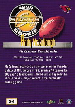 1999 Score Supplemental #S-4 Andy McCullough Back