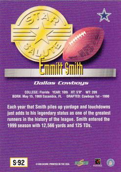 1999 Score Supplemental #S-92 Emmitt Smith Back
