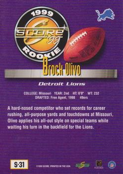 1999 Score Supplemental #S-31 Brock Olivo Back