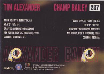 1999 SkyBox Dominion #237 Tim Alexander / Champ Bailey Back