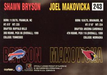 1999 SkyBox Dominion #243 Shawn Bryson / Joel Makovicka Back